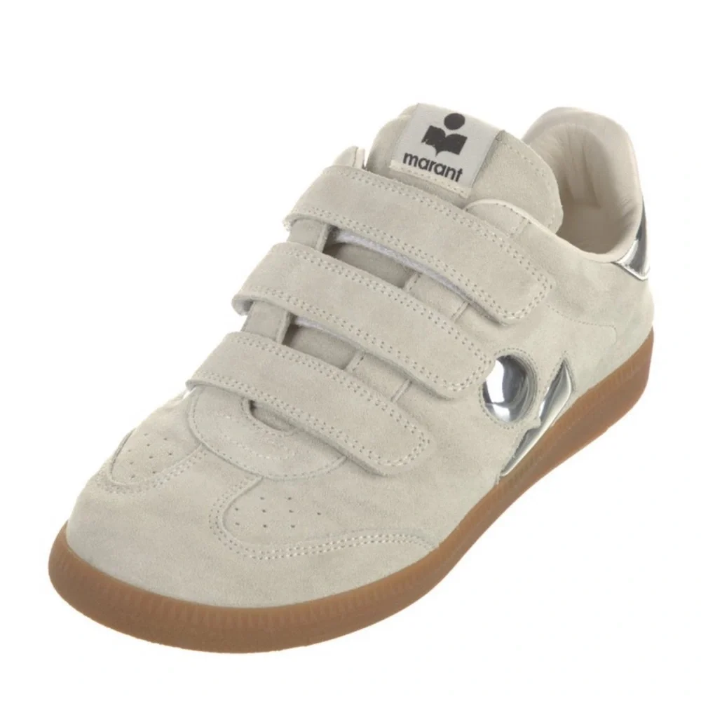 Isabel Marant Cream and Silver Sneakers Minimalist Design - Picture 2 of 5